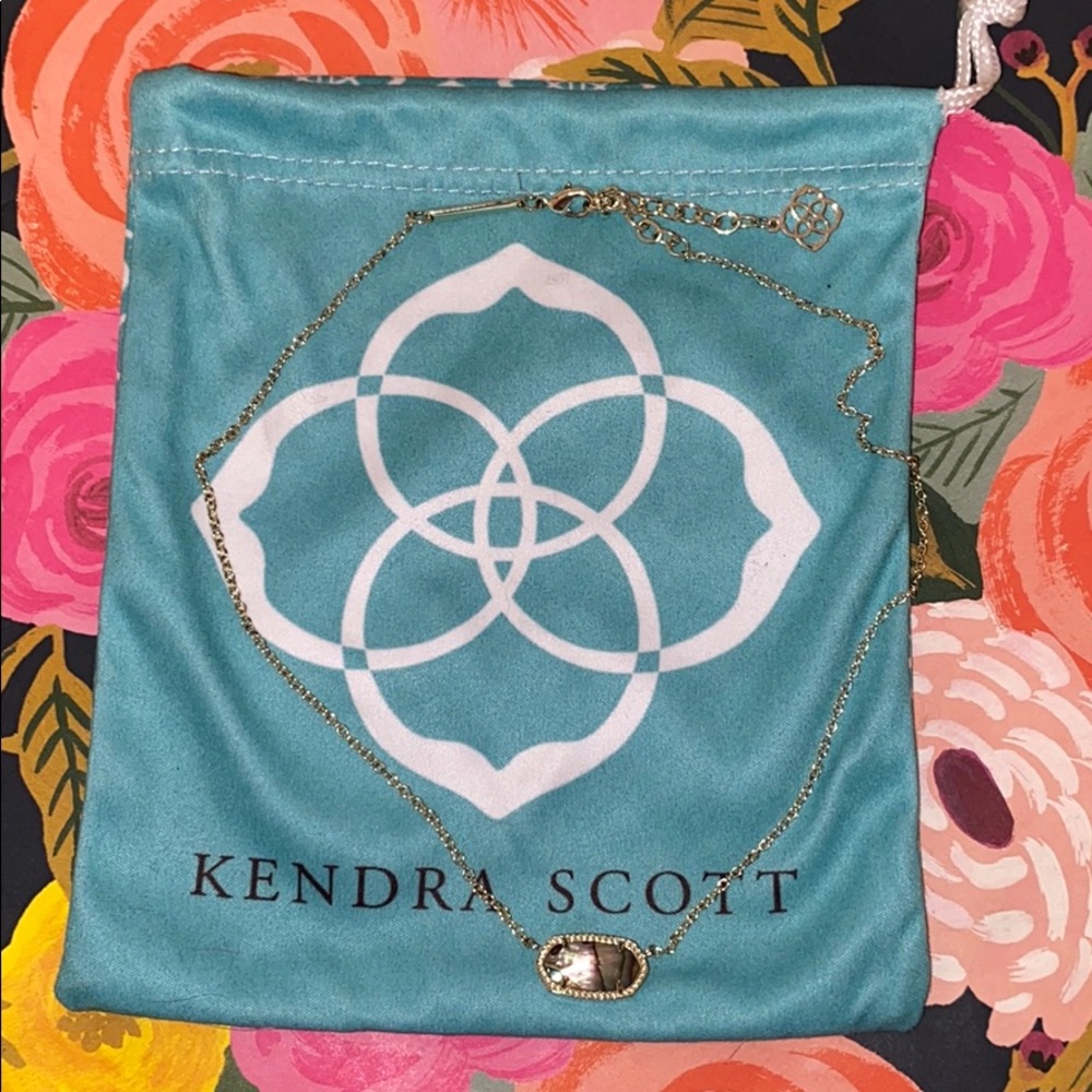 Kendra Scott Elisa Gold Necklace in Abalone Shell